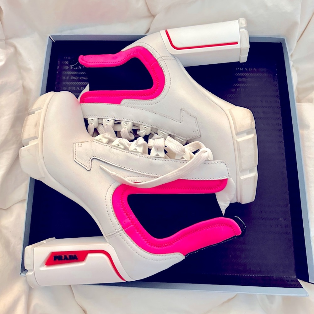Prada White & Pink Boots